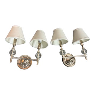 Restoration Hardware Wilshire Double Sconces, Pair For Sale