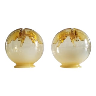 Murano Mazzega Chandelier Shades - A Pair For Sale