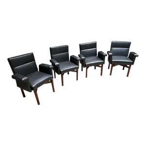 Irgsa Set of Four Armchairs Gray Mahogany Mexico City