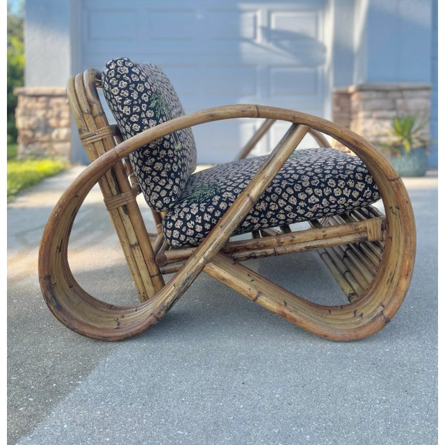 Tan 1960s Six-Strand Pretzel Lounge Chair | in Paul Frankl Style For Sale - Image 8 of 12