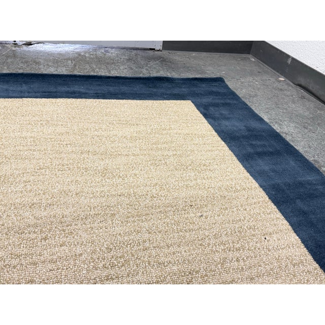 7ft11in × 10ft Pottery Barn Teen Classic Wool Border Area Rug For Sale In San Francisco - Image 6 of 12