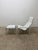 Modern Toussaint and Angeloni White Leather Lounge Chair and Footrest for Matteo Grassi For Sale - Image 3 of 17