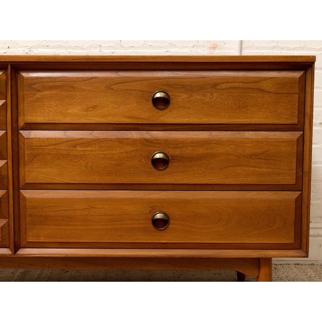 Burnt Umber Vintage Mid-Century Modern Walnut Gentleman’s Dresser For Sale - Image 8 of 12