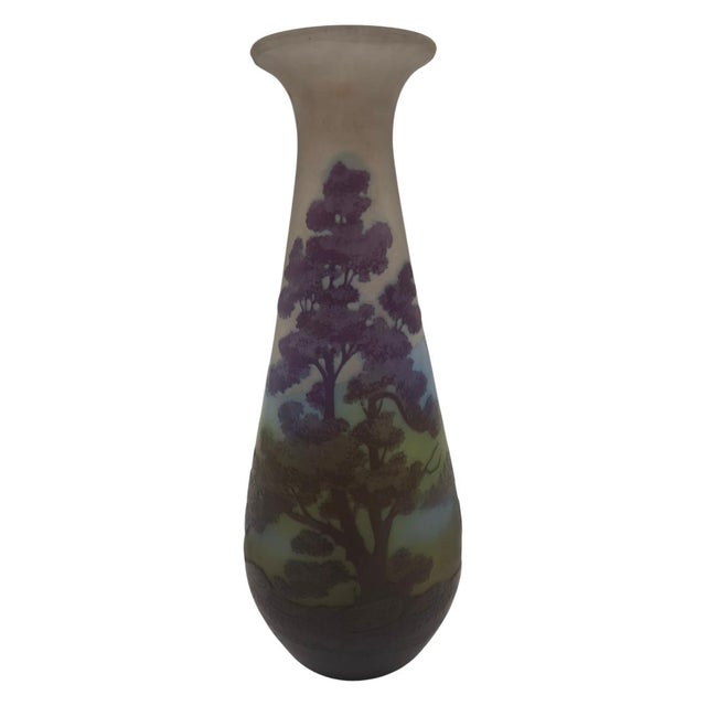 Antique Gallé Art Nouveau Cameo Glass Scenic Landscape Vase – Lifetime Period (Pre-1904) For Sale - Image 6 of 10