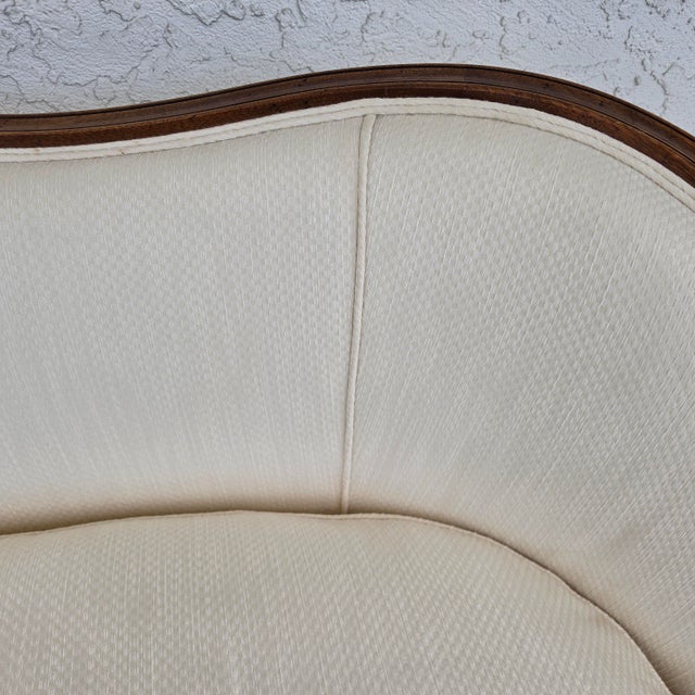 White Anitque Mahogany Serpentine Hepplewhite Style Sofa For Sale - Image 8 of 18
