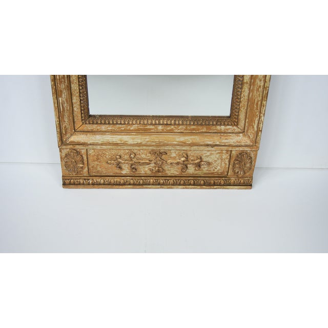 Antique Gustavian Trumeau Gold Mirror With Dry Scraped Surface - P. Holmberg. Stockholm. Sweden. 1830. For Sale - Image 4 of 10