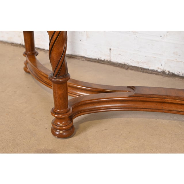 Wood Karges French Regency Louis XVI Burled Walnut Console Table or Server For Sale - Image 7 of 12