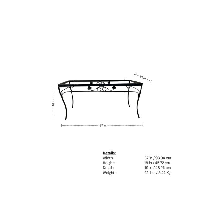 Vintage Wrought Iron Outdoor Patio Set (4 Piece) For Sale - Image 16 of 18