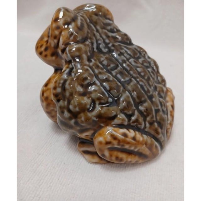 1970's Ceramic Decor 4" Realistic Horned Lizard Toad Frog Garden Pond Pot Japan Vintage For Sale - Image 12 of 15