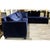 This custom-built sectional features deep navy velvet upholstery with a smooth, tailored finish. Its L‑shaped layout...