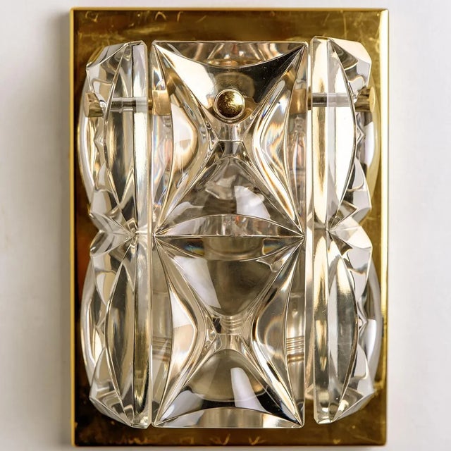 1970s Crystal Glass Wall Light Fixtures from Bakalowits & Söhne for Kinkeldey, 1970s, Set of 2 For Sale - Image 5 of 13