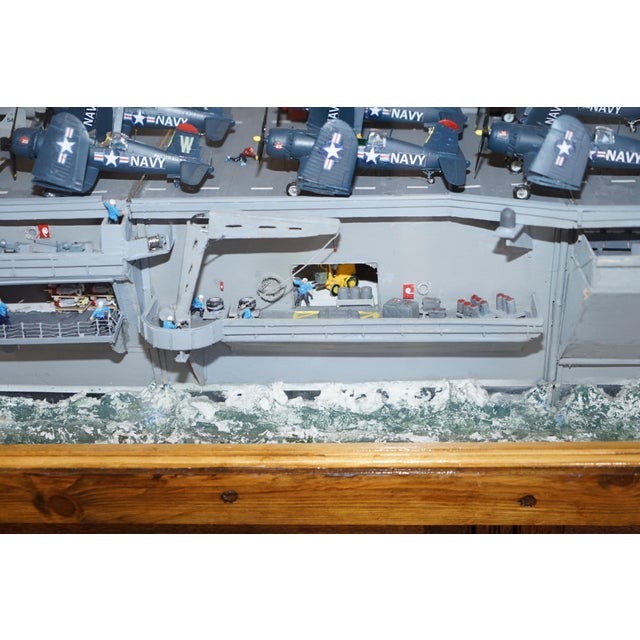 Vintage WWII American Wood Light Aircraft Carrier Made by Sailors For Sale - Image 9 of 18