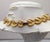 Gold Vintage 1982 Signed Napier Goldtone Heart Shaped Leaves Collar Necklace For Sale - Image 8 of 9