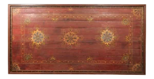 19th Century Painted Wood South Indian Decorative Ceiling Panel