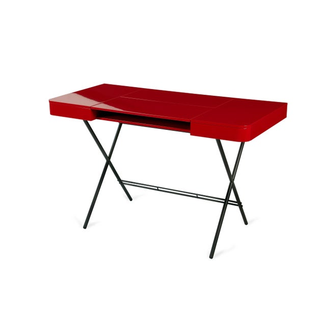 Cosimo Desk with Red Glossy Lacquered Top by Marco Zanuso Jr. for Adentro, 2017 For Sale - Image 13 of 13