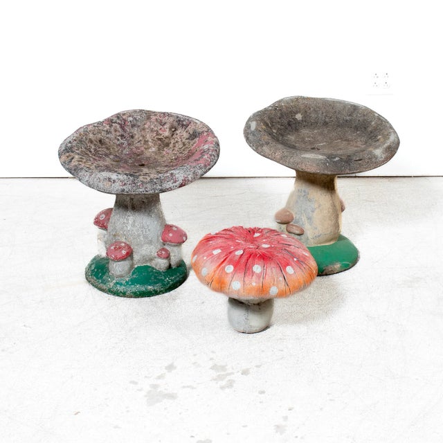 Vintage French Cast Concrete Mushroom Garden Seat, Mid-20th Century For Sale - Image 14 of 14