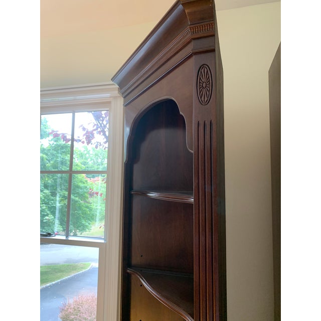 1970s Ethan Allen Cherry Wood Corner Display Shelf Chairish