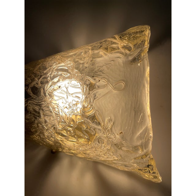 Large Ice Wall Sconce in Murano Glass, 1970s For Sale - Image 4 of 16