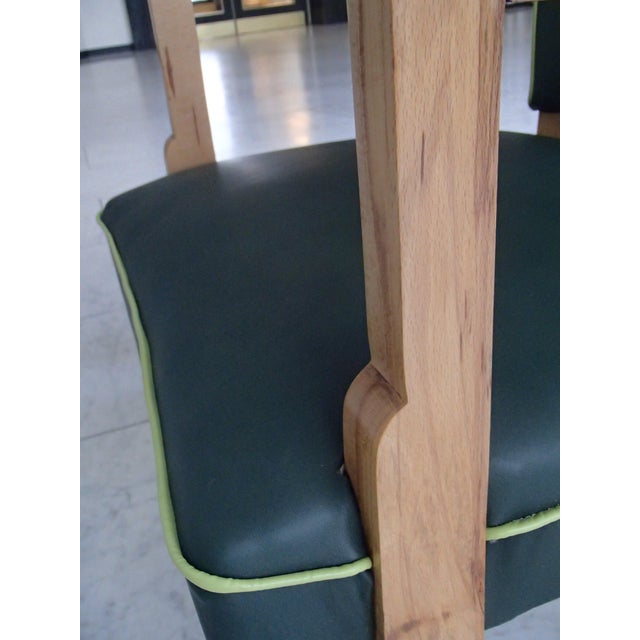 Forest Green Desk Chair with Green Leather Seat and Light Piping, 1930s For Sale - Image 8 of 12