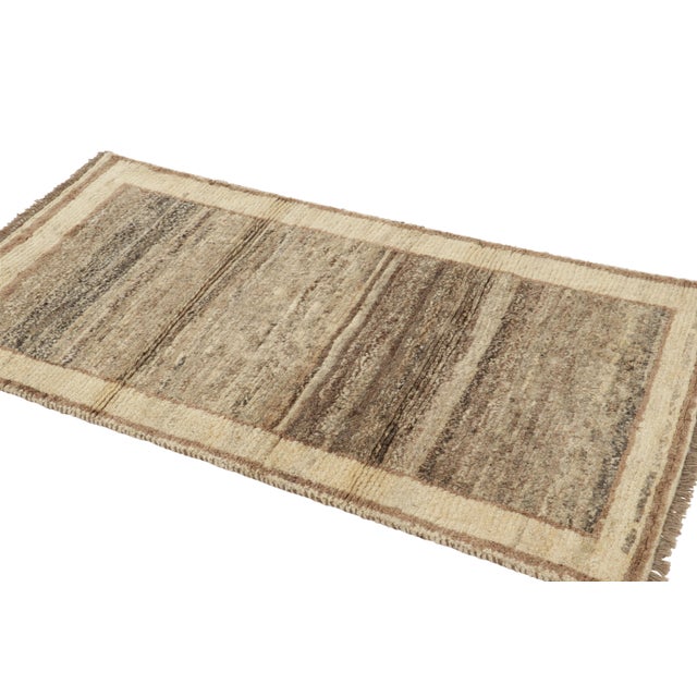 Rug & Kilim Vintage Gabbeh Persian Runner Rug in Beige and Brown Tones - Rug & Kilim For Sale - Image 4 of 8