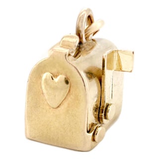 Vintage 14k j.m. Fisher Company Articulating Mailbox Charm For Sale
