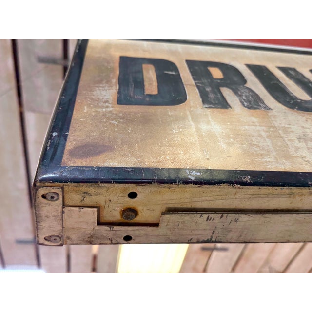 Monumental Double-Sided Coca-Cola “Drugs & Soda” Trade Sign, WPB FL, 1960s For Sale - Image 14 of 16