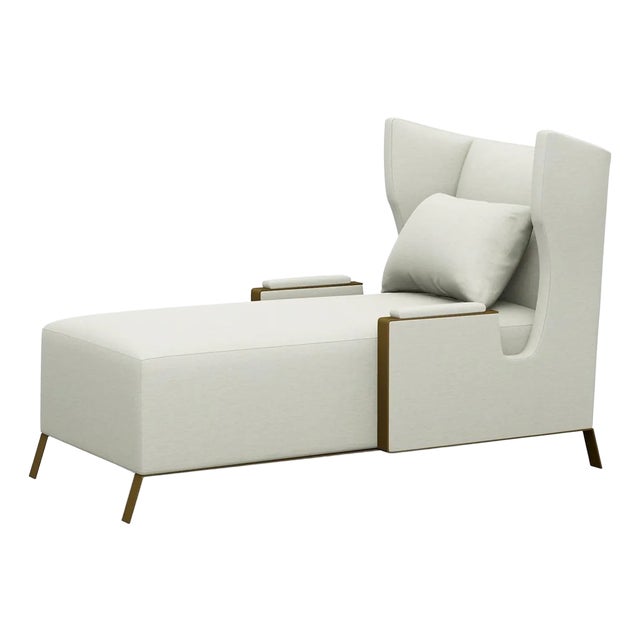 Mid Century Style Wingback Chaise For Sale