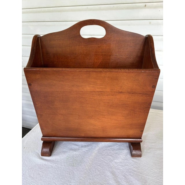 Vintage colonial maple magazine rack. This is so well-made and has a beautiful finish. There are no company markings but...