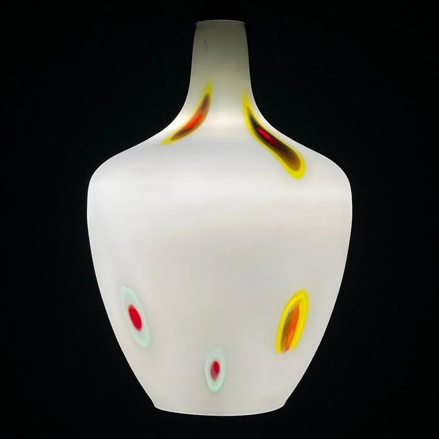 Mid-Century Multicolor Opaline Murano Glass Pendant Lamp from Stilnovo, Italy, 1950s For Sale - Image 4 of 13