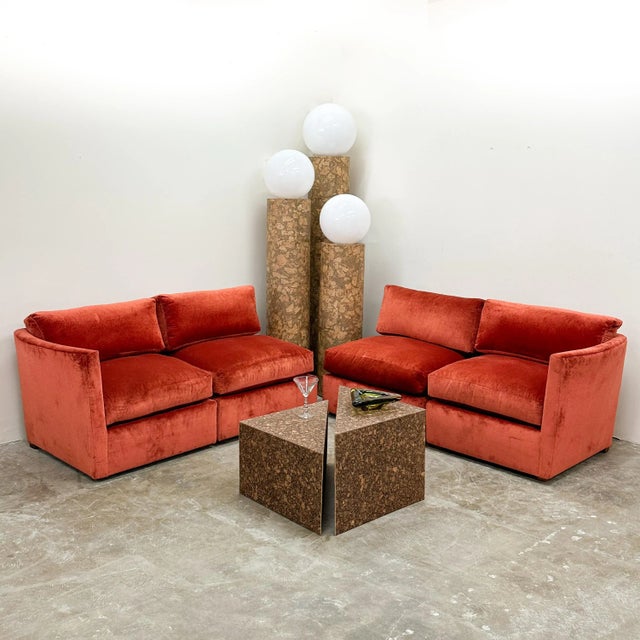 Mid-Century Modern 1970s Vintage Burnt Orange Sectional Sofa Modular Sofa MCM Retro For Sale - Image 3 of 11