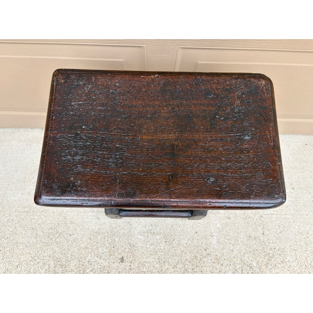 Brown Late 17th Century English Oak Joint Stool With Turned Legs For Sale - Image 8 of 13