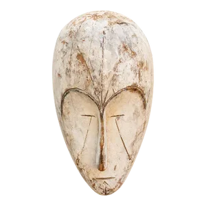 Powder White Painted African Mask