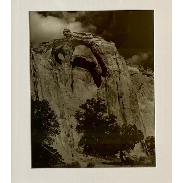 Mid-20th century black and white western landscape art photograph in new gold leaf frame. Photographer unknown.