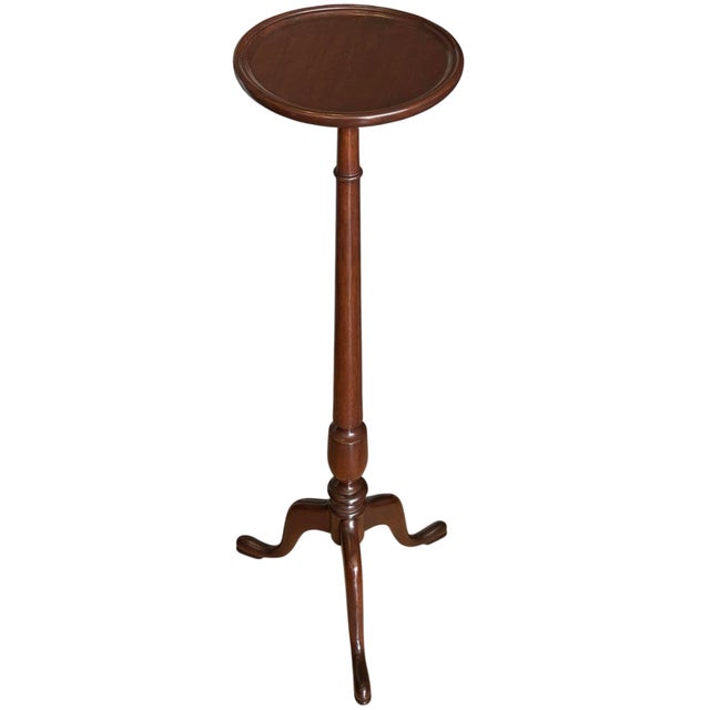 A beautiful dark wood handcrafted plant stand/ wine table. Brass plaque on the underside of the top plate says,...