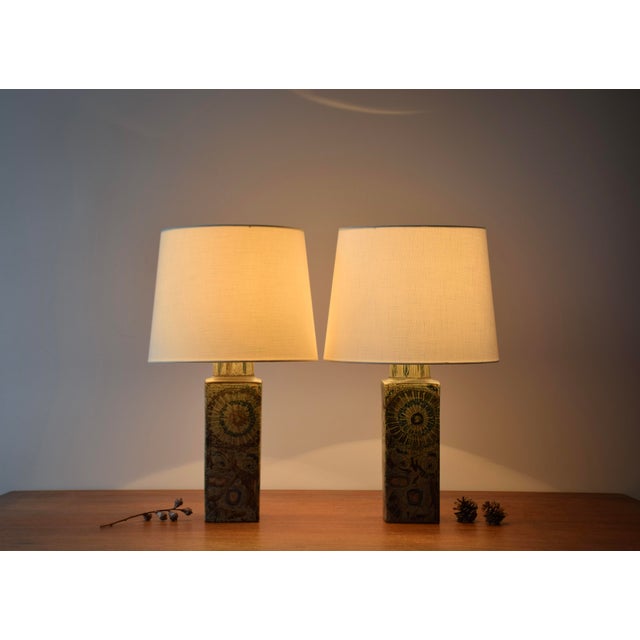 Modern Danish Baca Table Lamps by Nils Thorsson for Royal Copenhagen, 1970s, Set of 2 For Sale - Image 3 of 13