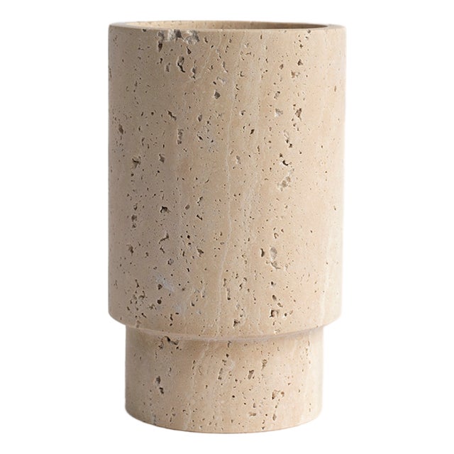 Travertine Vase or Wine Cooler from Kiwano Concept For Sale