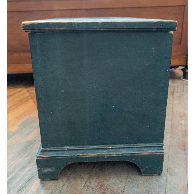 18th or 19th Century Blue Painted American Blanket Chest, New York or New England For Sale - Image 10 of 18