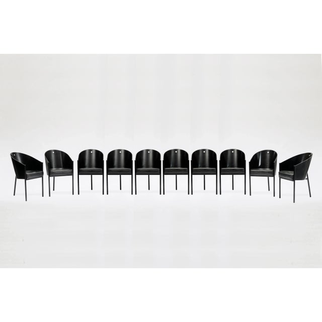 Black Vintage Black Costes Dining Chairs by Philippe Starck for Driade, 1980s, Set of 10 For Sale - Image 8 of 8