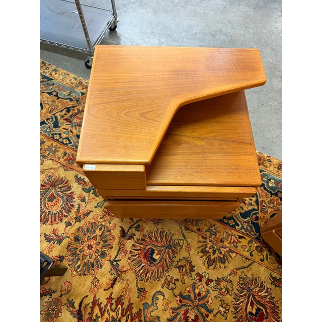 Wood Pair Vintage 1970s Scan Coll Danish Modern Teak 3-Drawer Nightstands For Sale - Image 7 of 12