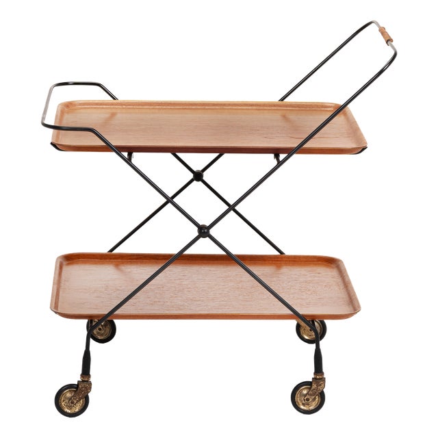 Vintage Serving Trolley by Paul Nagel for Jie Gantofta, Sweden, 1960s For Sale