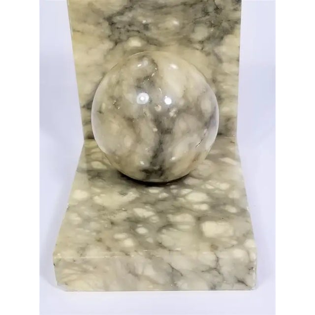 Pair of Bookends Vintage Italian Alabaster Marble For Sale - Image 12 of 12