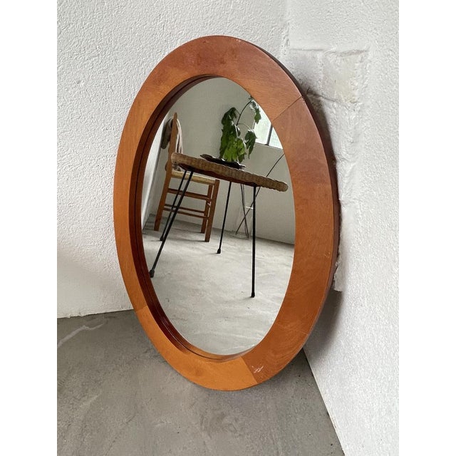 Oval Cherry Mirror, 1970s For Sale - Image 16 of 18
