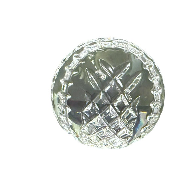 Realism Waterford Crystal Faceted Round Starburst Paperweight For Sale - Image 3 of 7