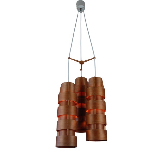 3-Light Pendant by Hans-Agne Jakobsson for AB Ellysett Markaryd, 1950s For Sale