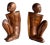 Vintage African Teak Wood Nubian Sculptures/Bookends in the Style of Franz Hagenauer, a Pair For Sale