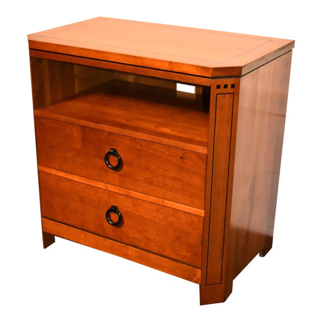 Vintage Stickley Biedermeier Style Inlaid Two Drawer Cherry Nightstand Chairish