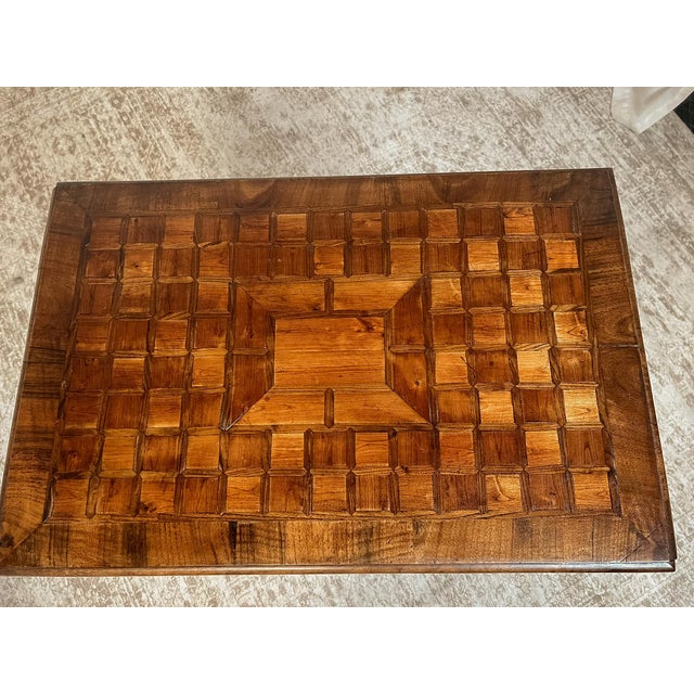 European Walnut Parquet Occasional Table, Circa 1920–1940 For Sale - Image 11 of 11