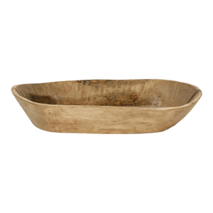 Antique Oval Wooden Tray – Weathered Natural Finish