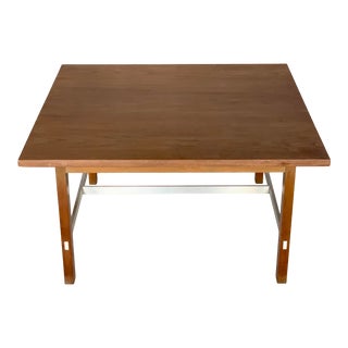 Vintage Paul McCobb Calvin Walnut and Aluminum Square Coffee Table For Sale