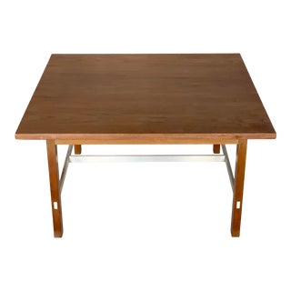 Vintage Paul McCobb Calvin Walnut and Aluminum Square Coffee Table For Sale